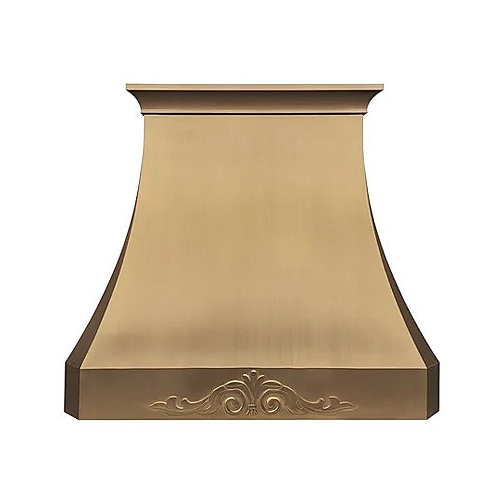 Custom Luxury Refine Curved Brass Range Hood PB3-R10 — view 2
