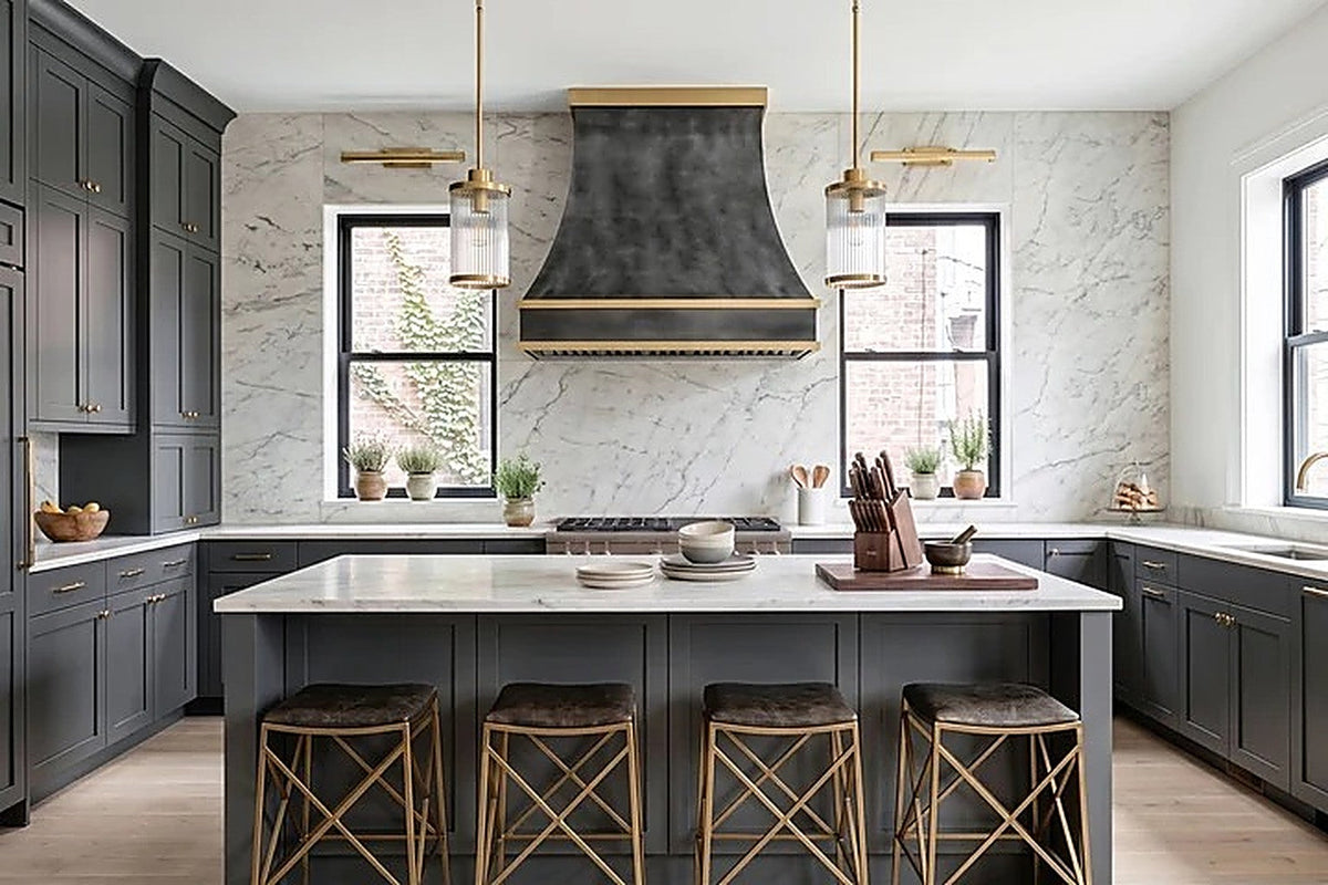Custom Minimalist Refine Curved Zinc Range Hood PZ7-R01