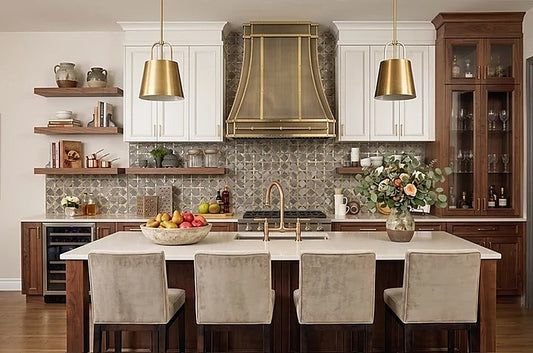 Custom Modern Curved Brass Range Hood PB33-M02