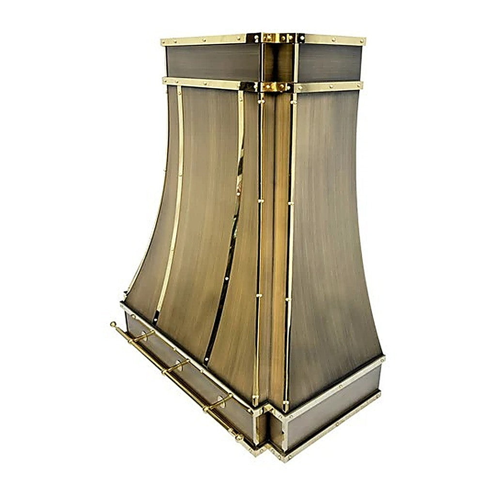 Custom Modern Curved Brass Range Hood PB33-M02 — view 2