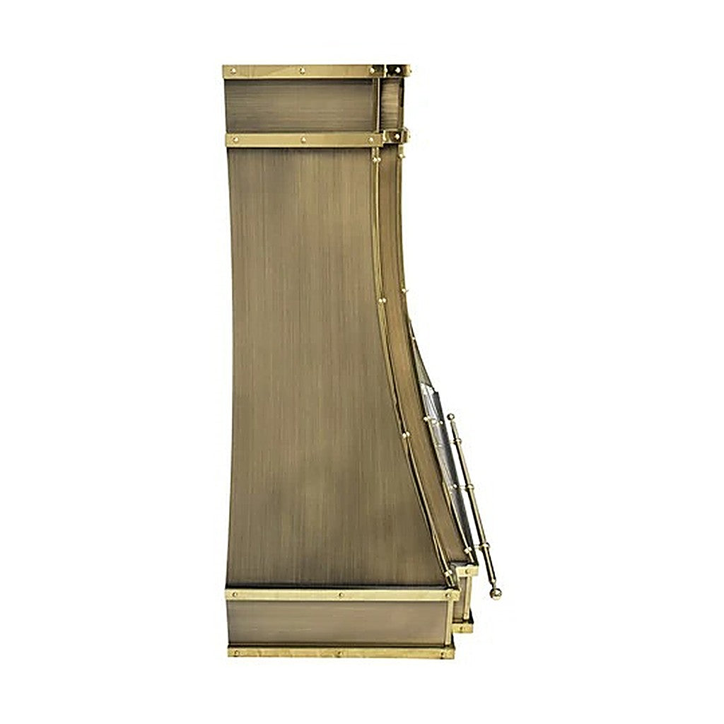 Custom Modern Curved Brass Range Hood PB33-M02 — view 3