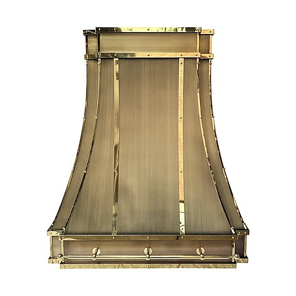 Custom Modern Curved Brass Range Hood PB33-M02 — view 4