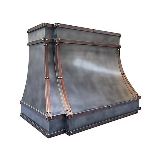 Custom Modern Understated Zinc Range Hood PZ33-M01