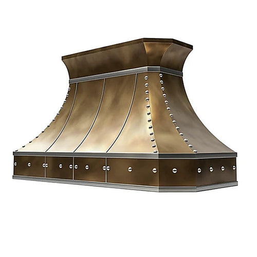 Custom Refine Curved Luxury Brass Vent Hood PB3-R05
