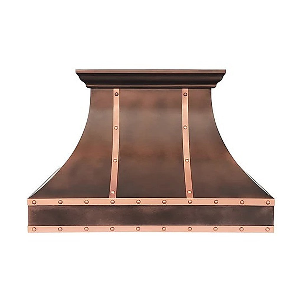 Custom Sleek Curved Copper Vent Hood PC7-R08 — view 2
