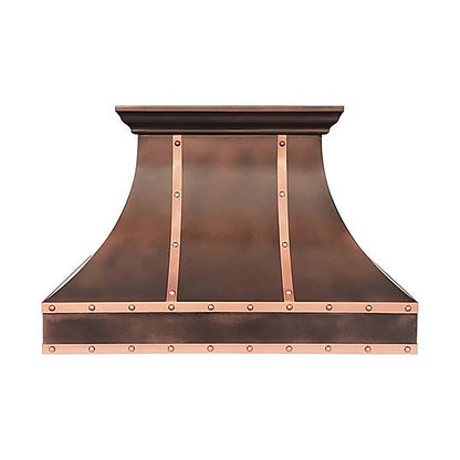 Custom Sleek Curved Copper Vent Hood PC7-R08 — view 2