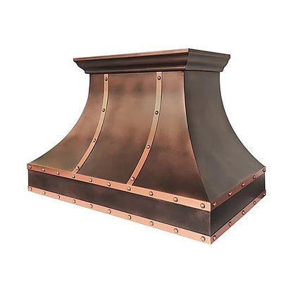 Custom Sleek Curved Copper Vent Hood PC7-R08 — view 3