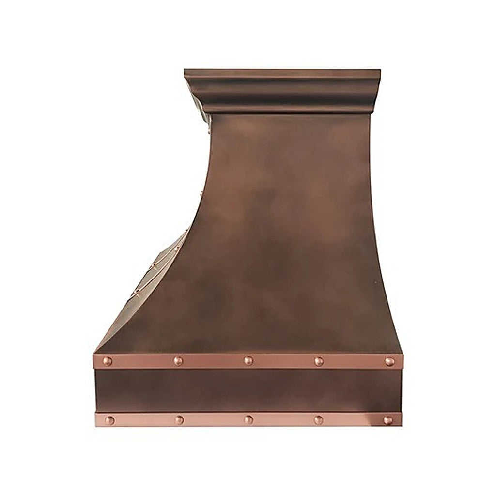 Custom Sleek Curved Copper Vent Hood PC7-R08 — view 5