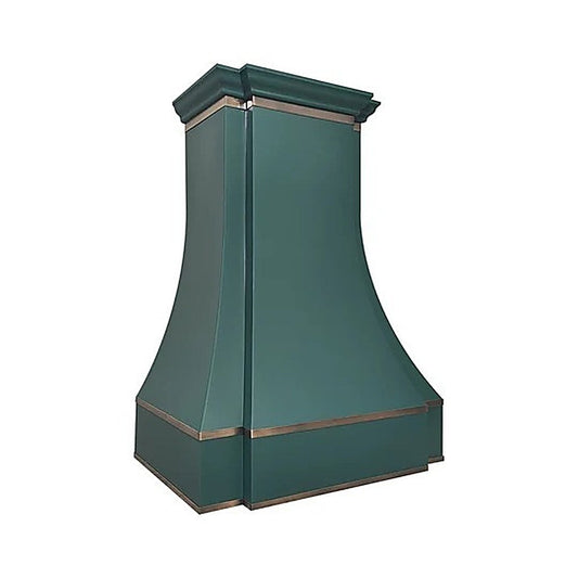 Green Painted Modern Structured Stainless Steel Kitchen Hood PS33-M05