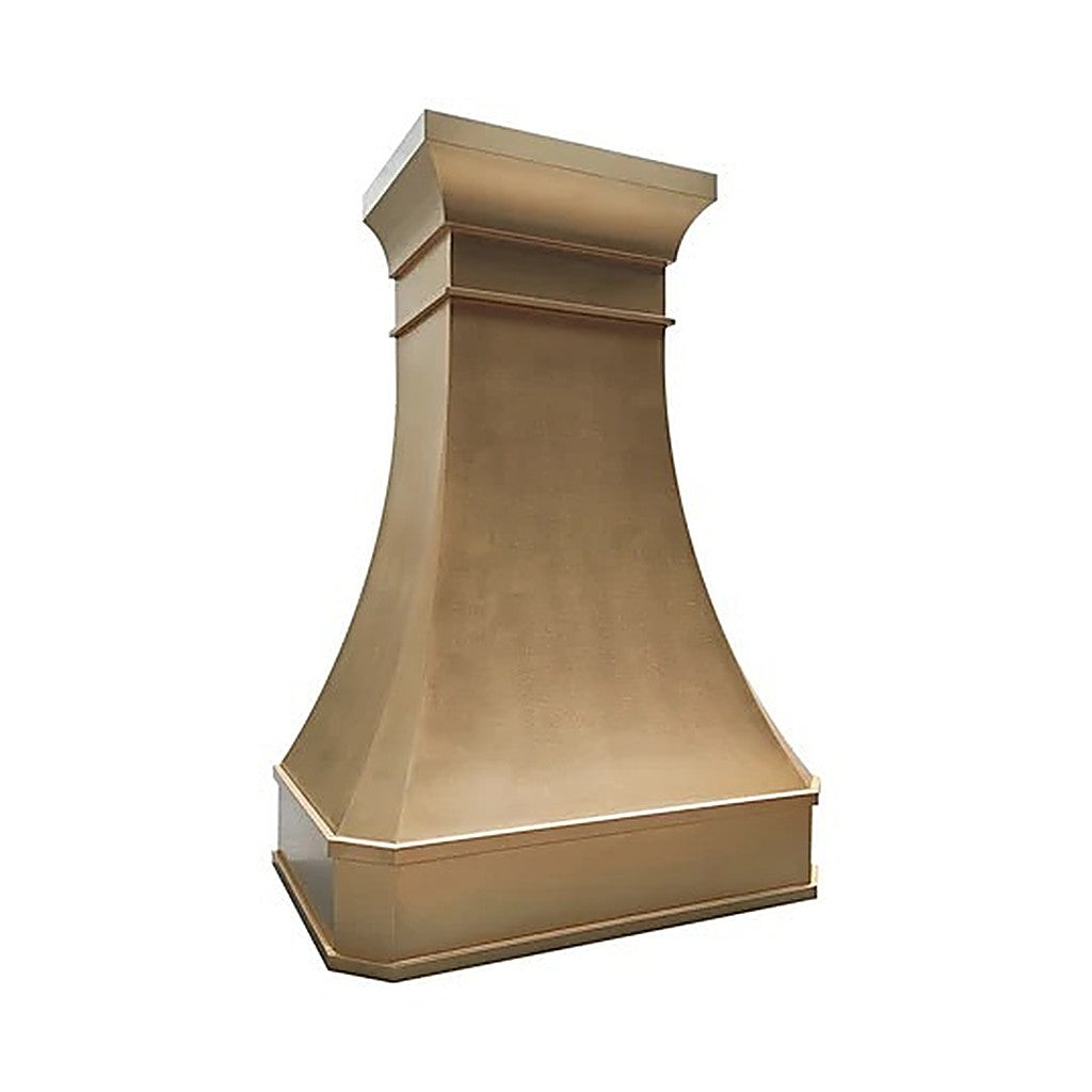 Refine Curved Custom Understated Brass Vent Hood PB3-R02
