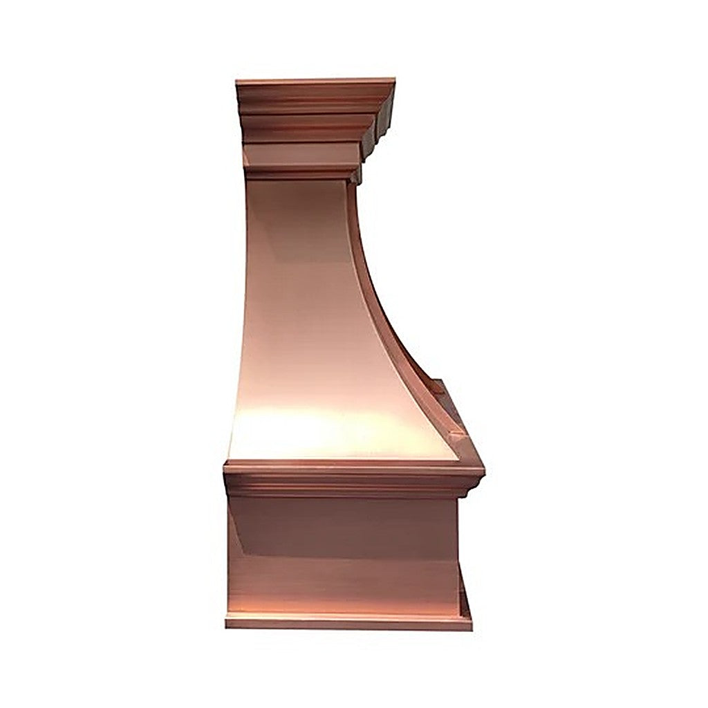 Stylish Curved Custom Copper Kitchen Hood With Arch PC7-R01 — view 2