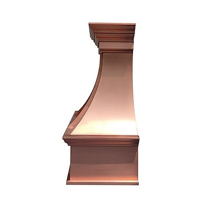 Stylish Curved Custom Copper Kitchen Hood With Arch PC7-R01 — view 4