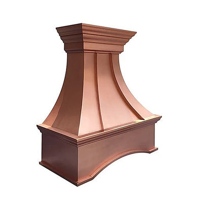 Stylish Curved Custom Copper Kitchen Hood With Arch PC7-R01 — view 9
