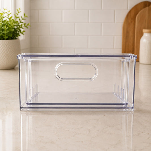 Talvior 14x8-inch clear stackable fridge storage bin