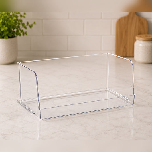 Talvior clear open-top stackable pantry and fridge bin