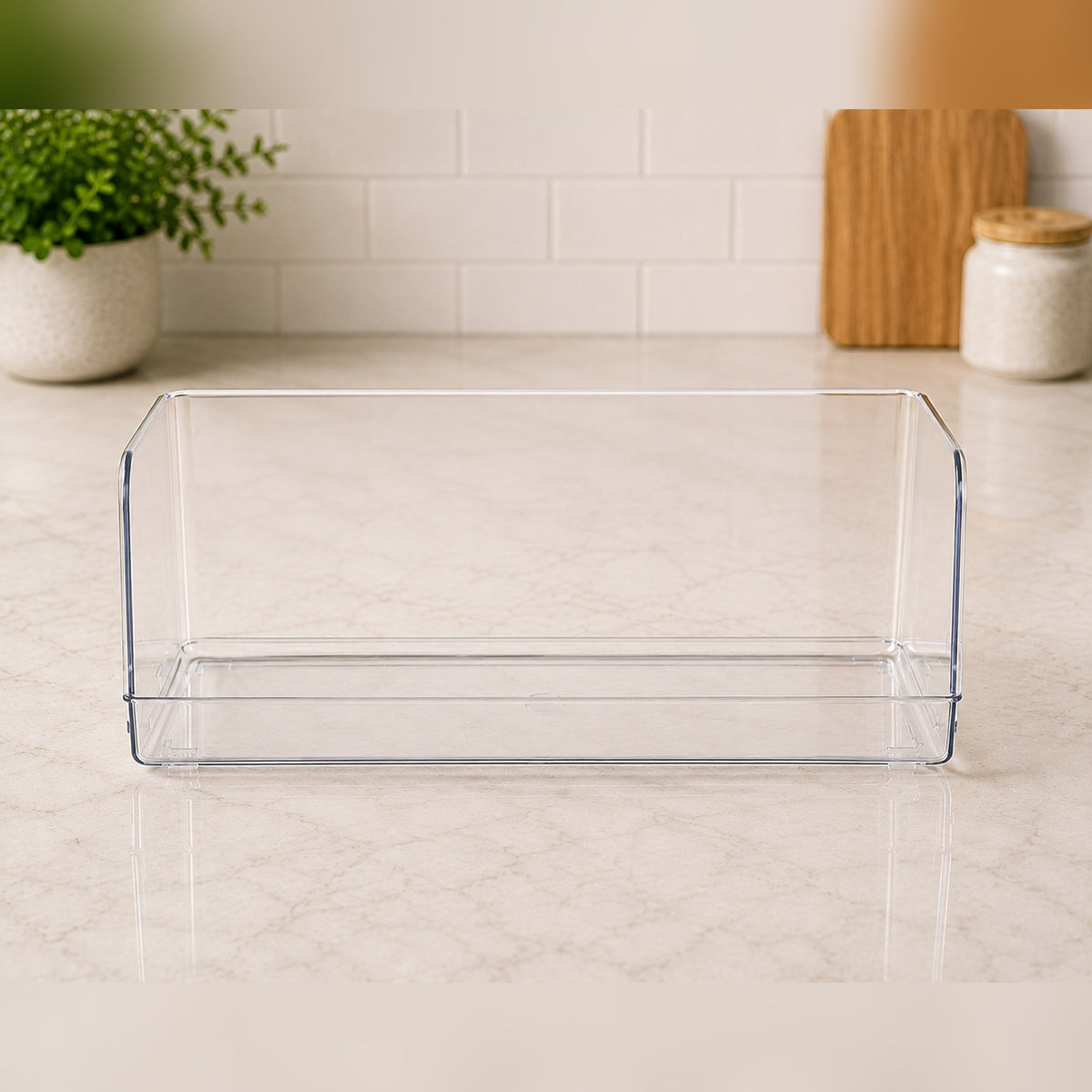 Talvior clear open-top stackable pantry and fridge bin — view 3