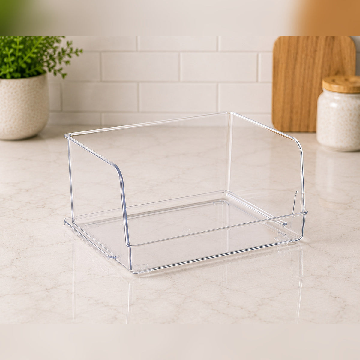Talvior clear open-top stackable pantry and fridge bin — view 4