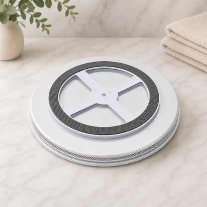 Talvior 12-inch silver mesh metal turntable, a rotating cabinet and pantry organizer — view 2